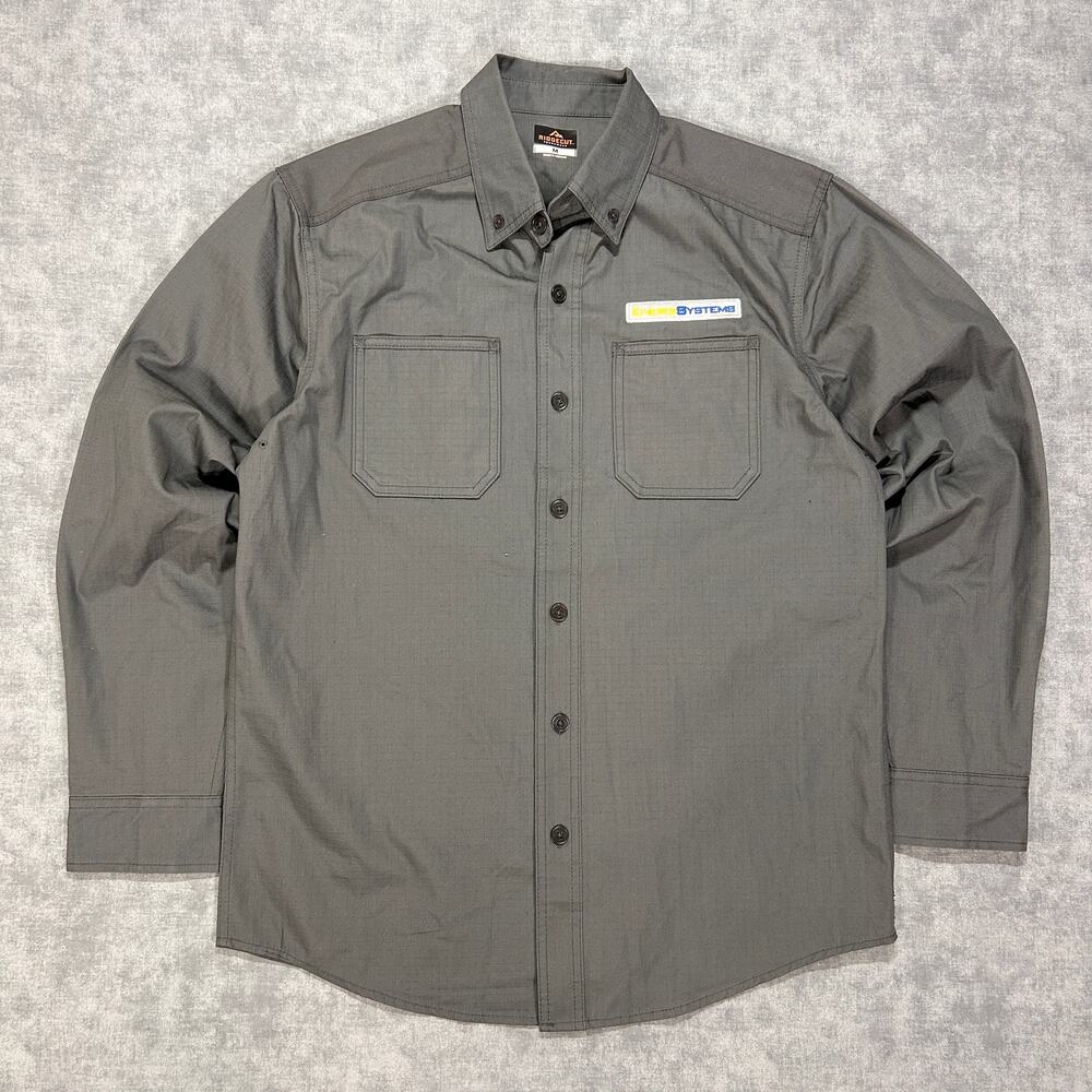 Ridgecut Ultra Work Shirt grey utility ripstop canvas button up mens M BRAND NEW